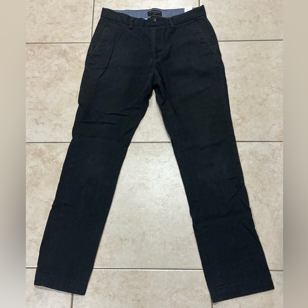 Banana Republic Aiden Fit Pants Men’s Size 31x32 Black Gray Stripe Button